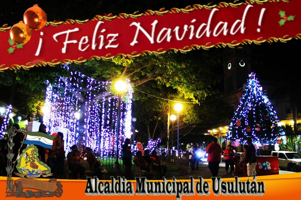 Feliz Navidad les Desea Piedra Alcalde  de Usulutan