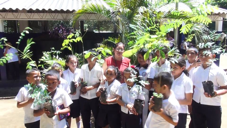 Campaña de Reforestación en Centro Escolar de Cantón Palo Galán